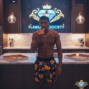 NWT Walmart Pizza Satin Boxer Shorts - Men's Size Medium Loungewear